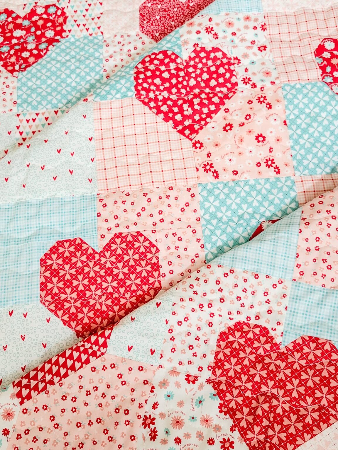PATTERN, Patchwork Hearts Quilty Love by Emily Dennis