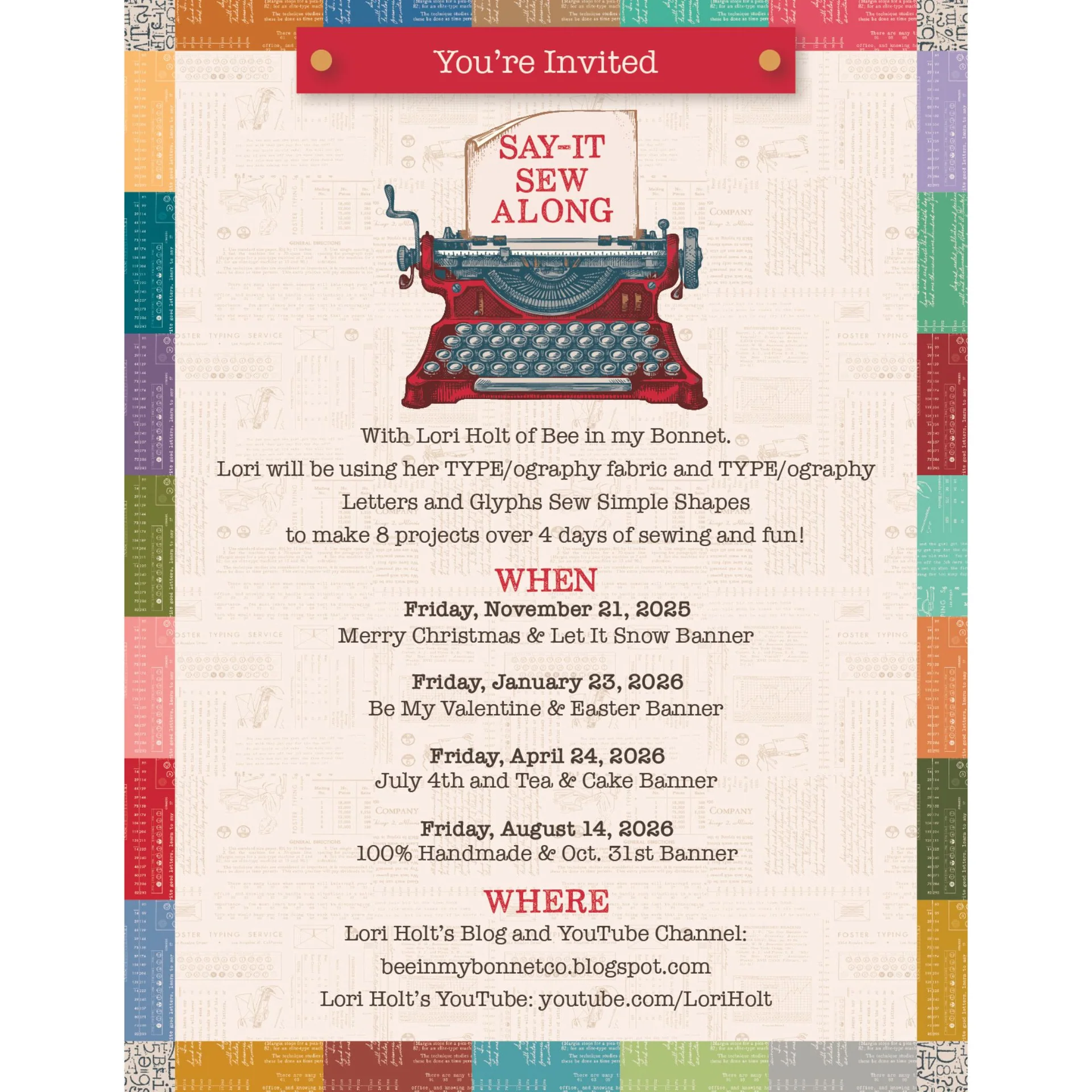 Sew Simple Shapes, TYPE/ography LETTERS by Lori Holt