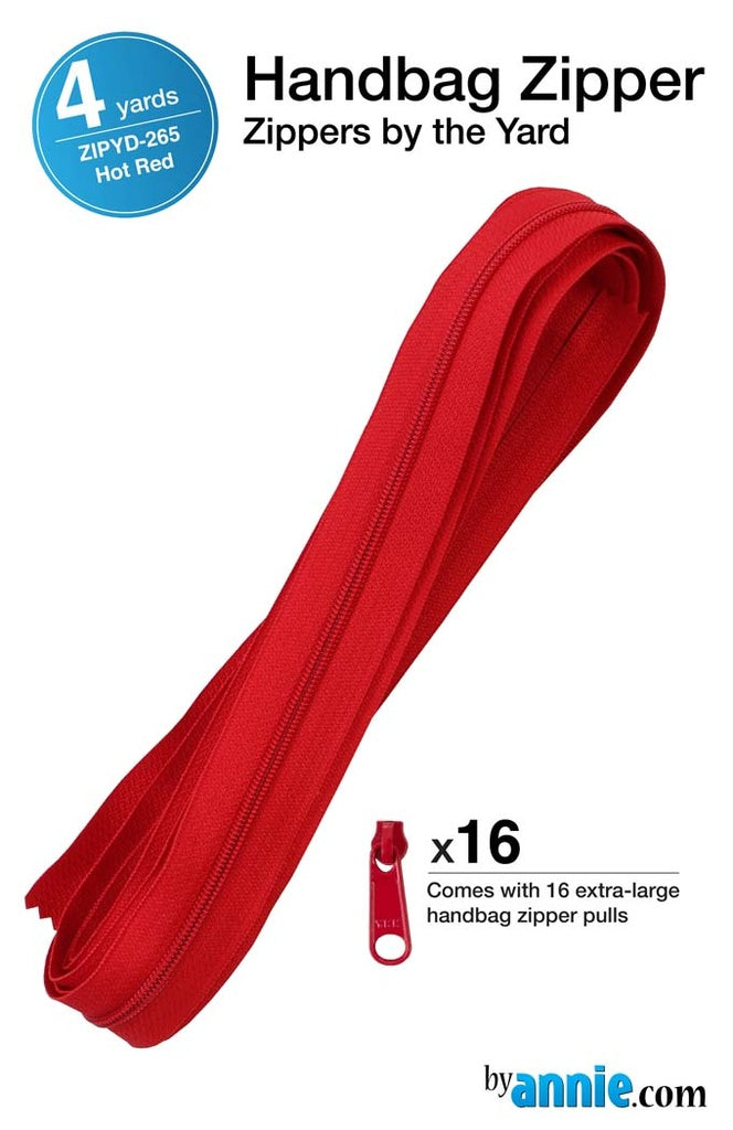 Zipper, HOT RED Zippers by the Yard - 4 Yards