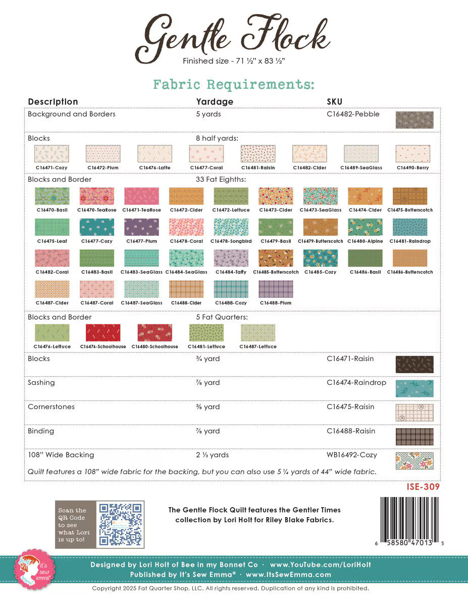 Pattern, Gentle Flock Quilt by Lori Holt