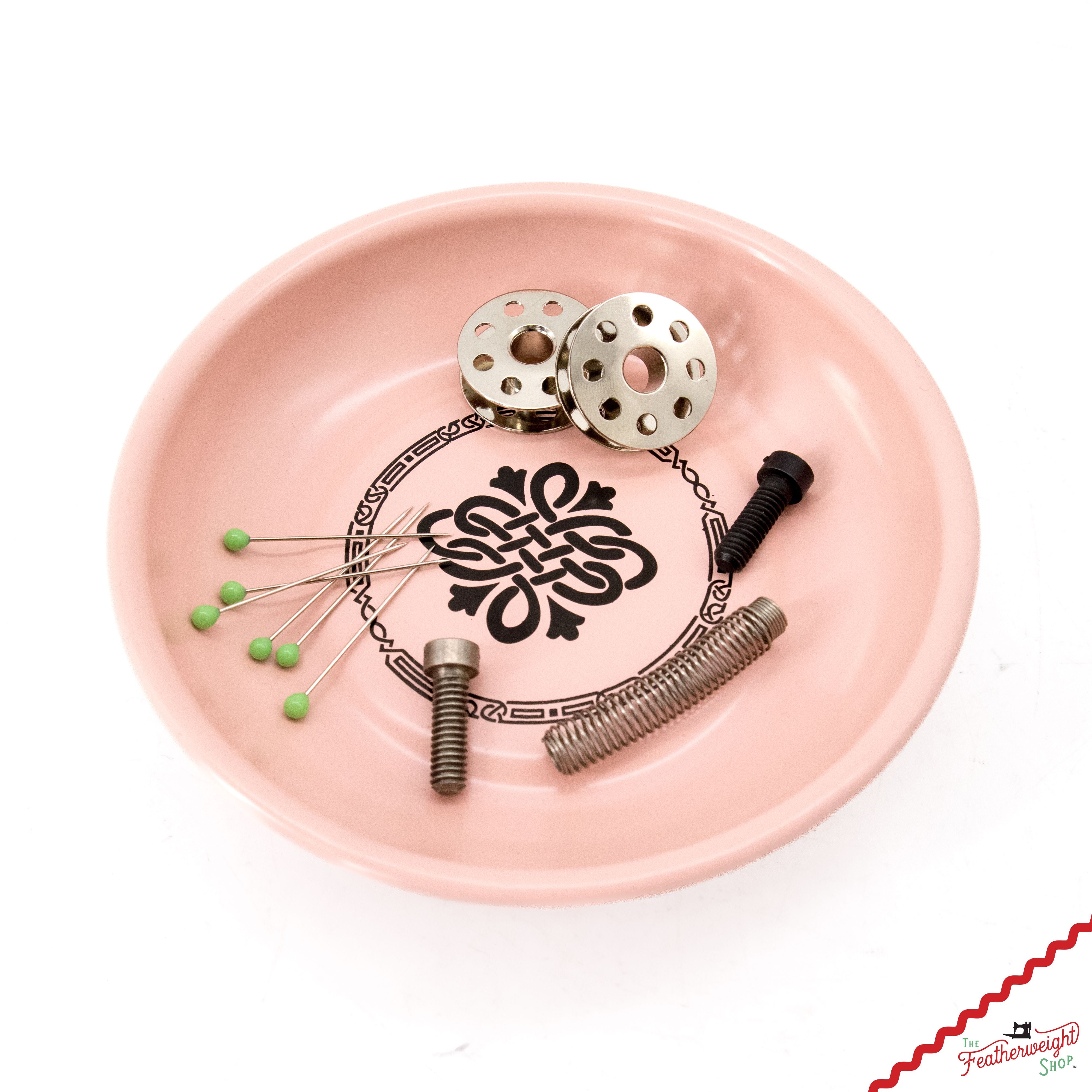 Magnetic Dish for Pins & Maintenance, PINK & BLACK Featherweight Style