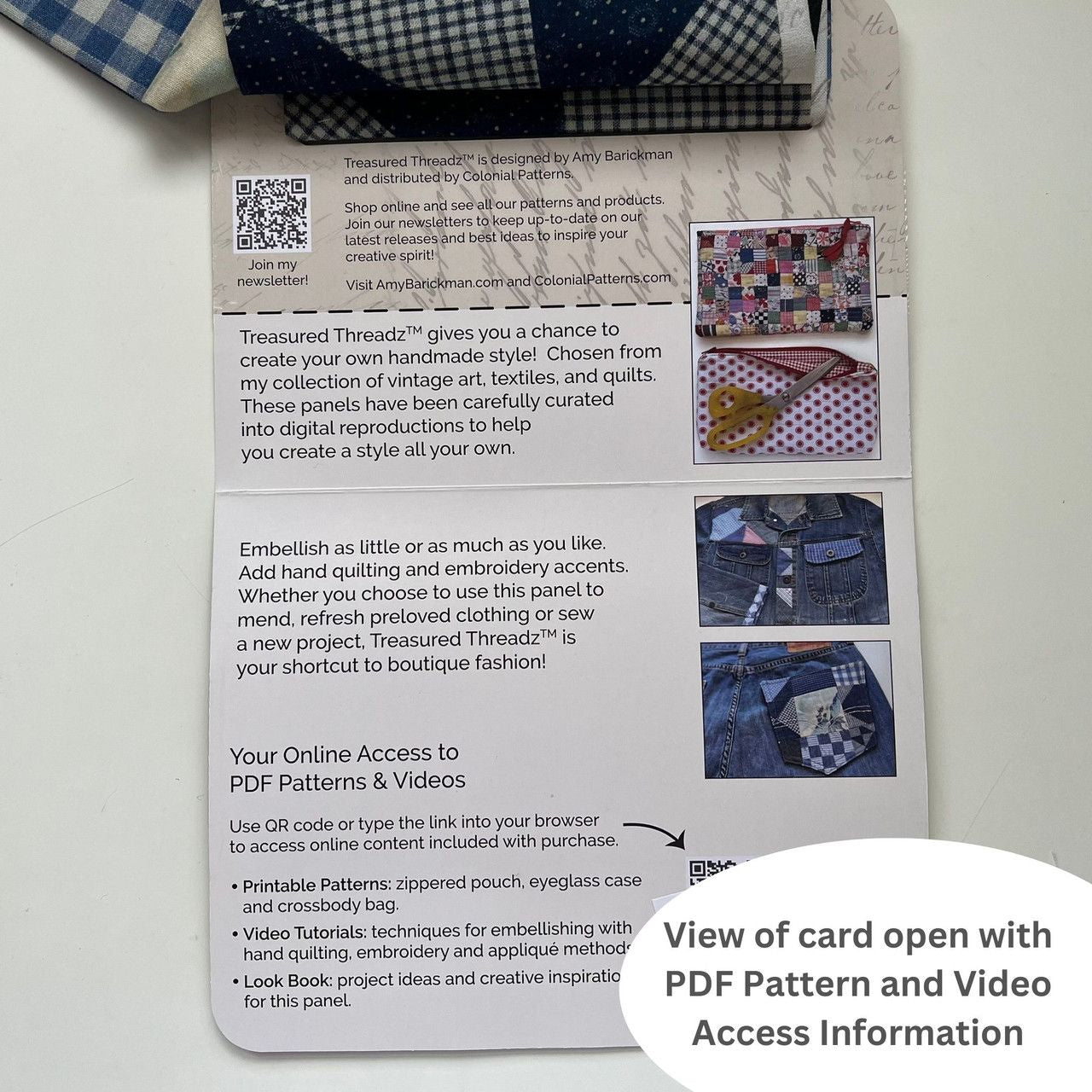 Fabric, Treasured Threadz Quilt Block Panel - Missouri Star Blue