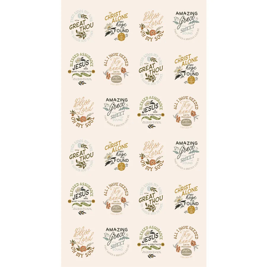 Fabric, Fancy That Design House Wellspring SMALL Quilt Panel - Eggshell