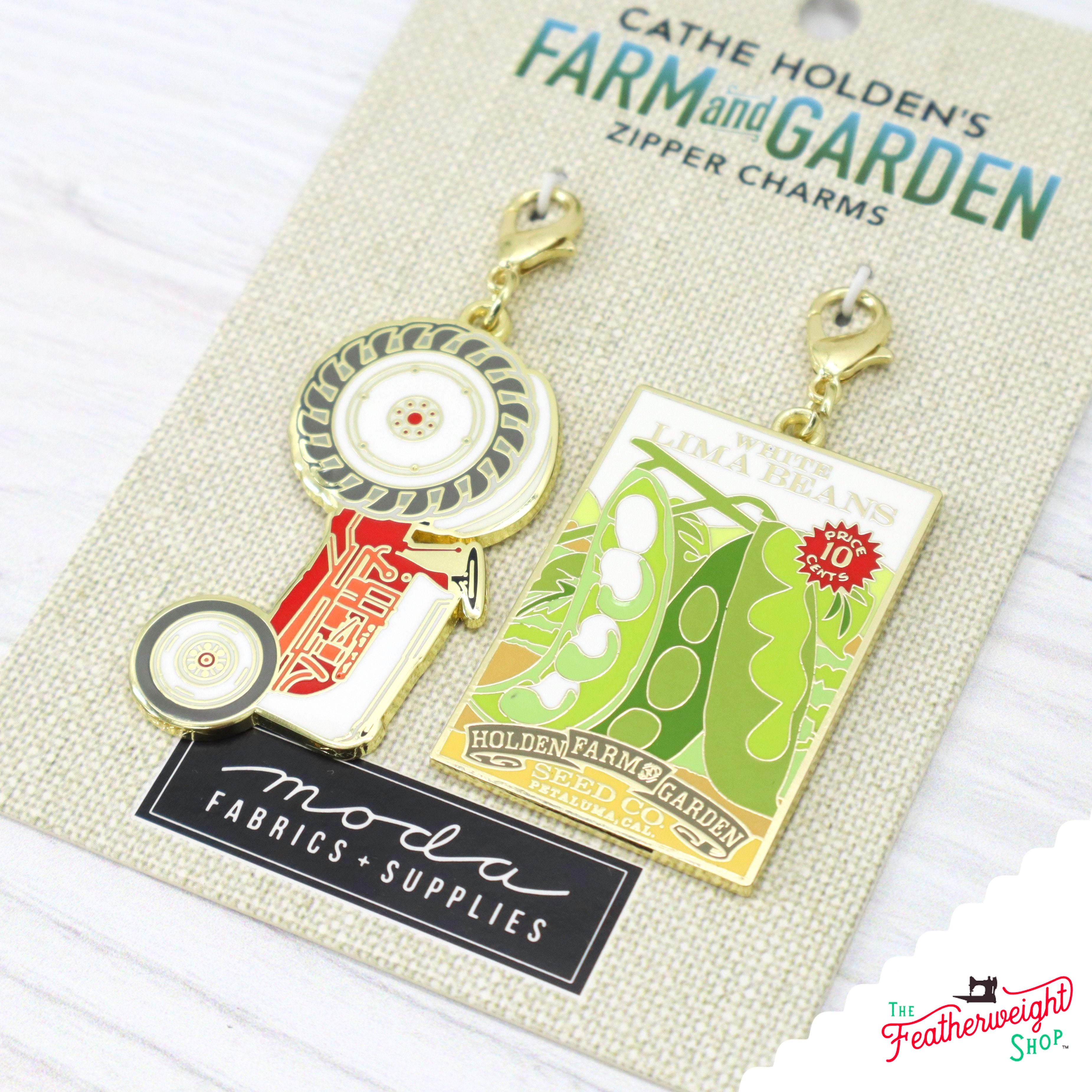 Enamel Charm Zipper Pull - TRACTOR & SEED by Cathe Holden