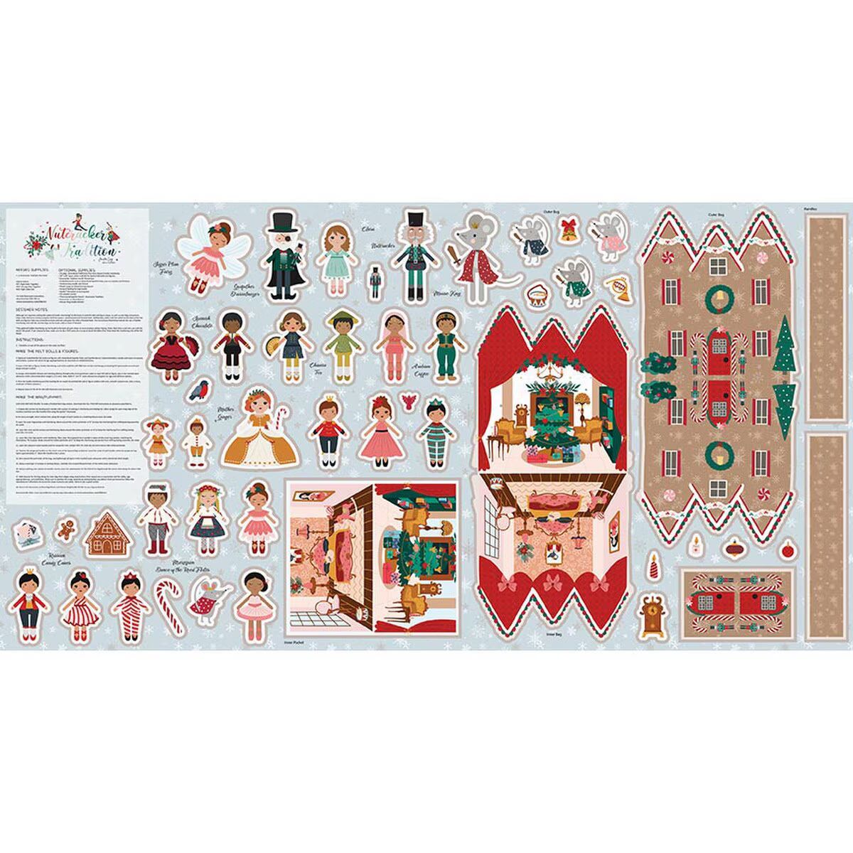 Fabric, Storybook Felt NUTCRACKER TRADITION ~ Cut & Sew (PANEL)