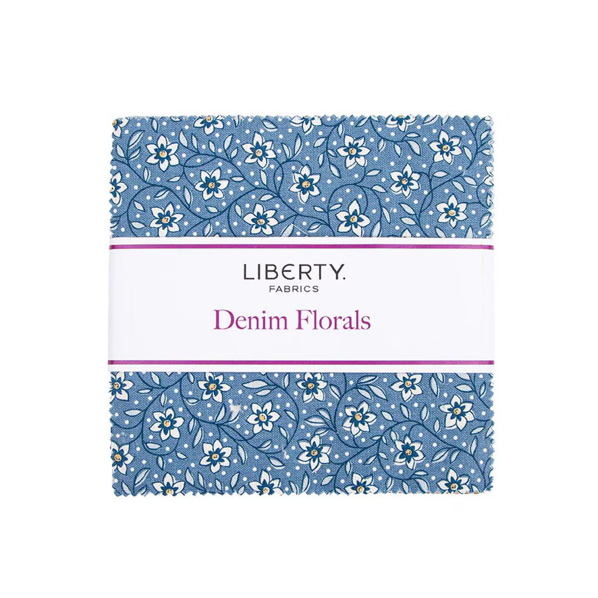 Fabric, Denim Florals by Liberty Fabrics - 5 INCH STACKER
