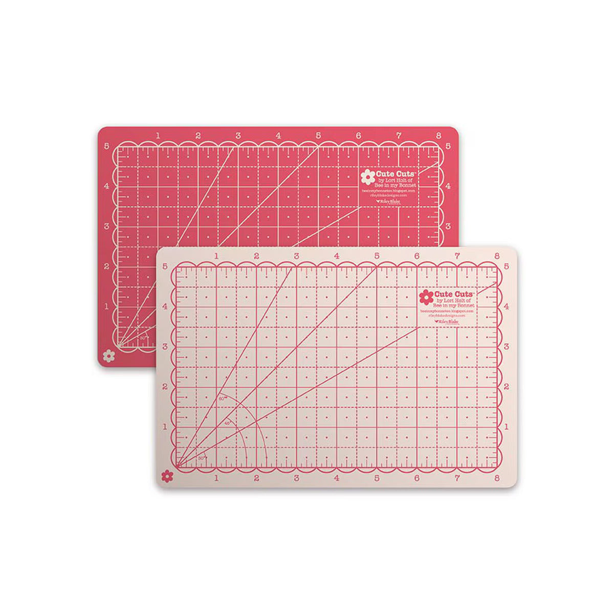 Cutting Mat, MINI 5" x 8" Lori Holt Cute Cuts Reversible (TEA ROSE & LATTE)
