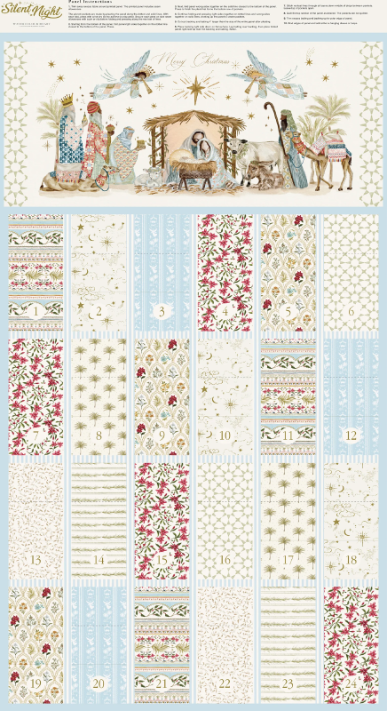 Fabric, Silent Night ADVENT CALENDAR PANEL - Lamb
