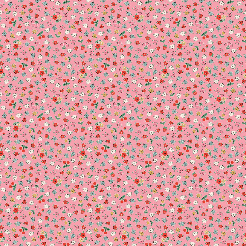 Fabric, Poppie Cotton Home Sweet Home - Pink Bitty Blossoms (by the yard)