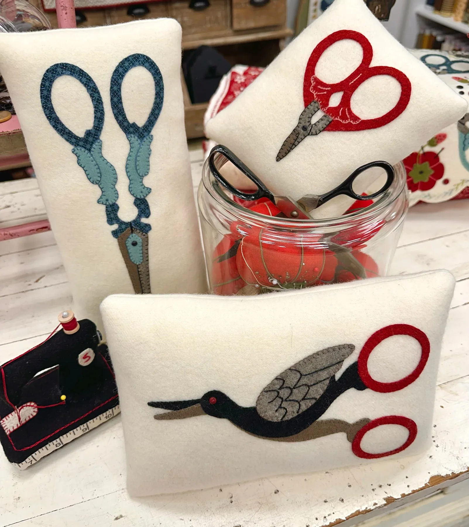 Kit, Wool - 3 Vintage Sewing Pillows by Buttermilk Basin