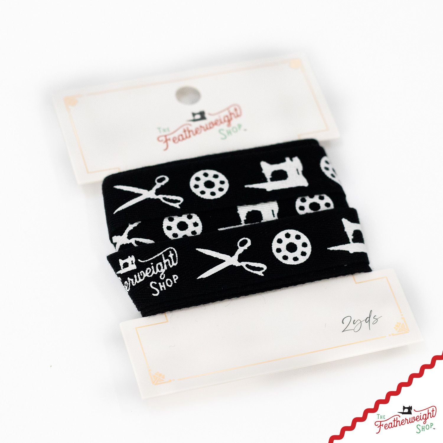 Twill Tape, BLACK, Featherweight Shop Ribbon - 2 YARDS