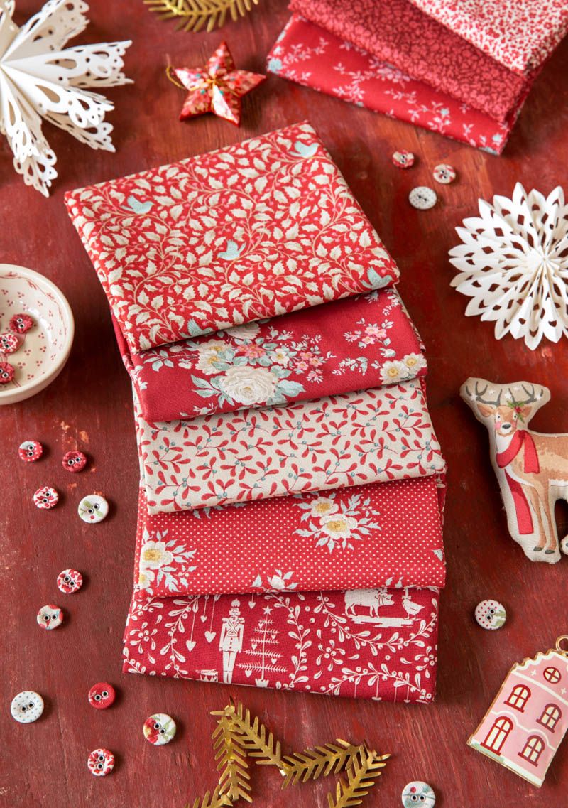 Fabric, Merry Little Christmas Collection RED by Tilda - FAT QUARTER BUNDLE
