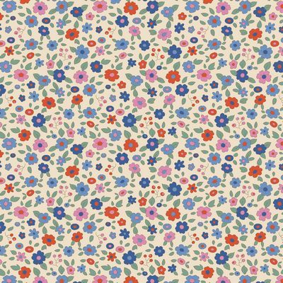 Fabric, Creating Memories Collection by Tilda - Evie BLUE (Backing Cut - FIVE YARDS)