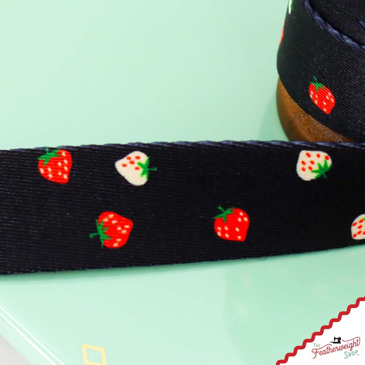 Strapping, MINI BERRY Webbing Black 1" (sold by the yard)