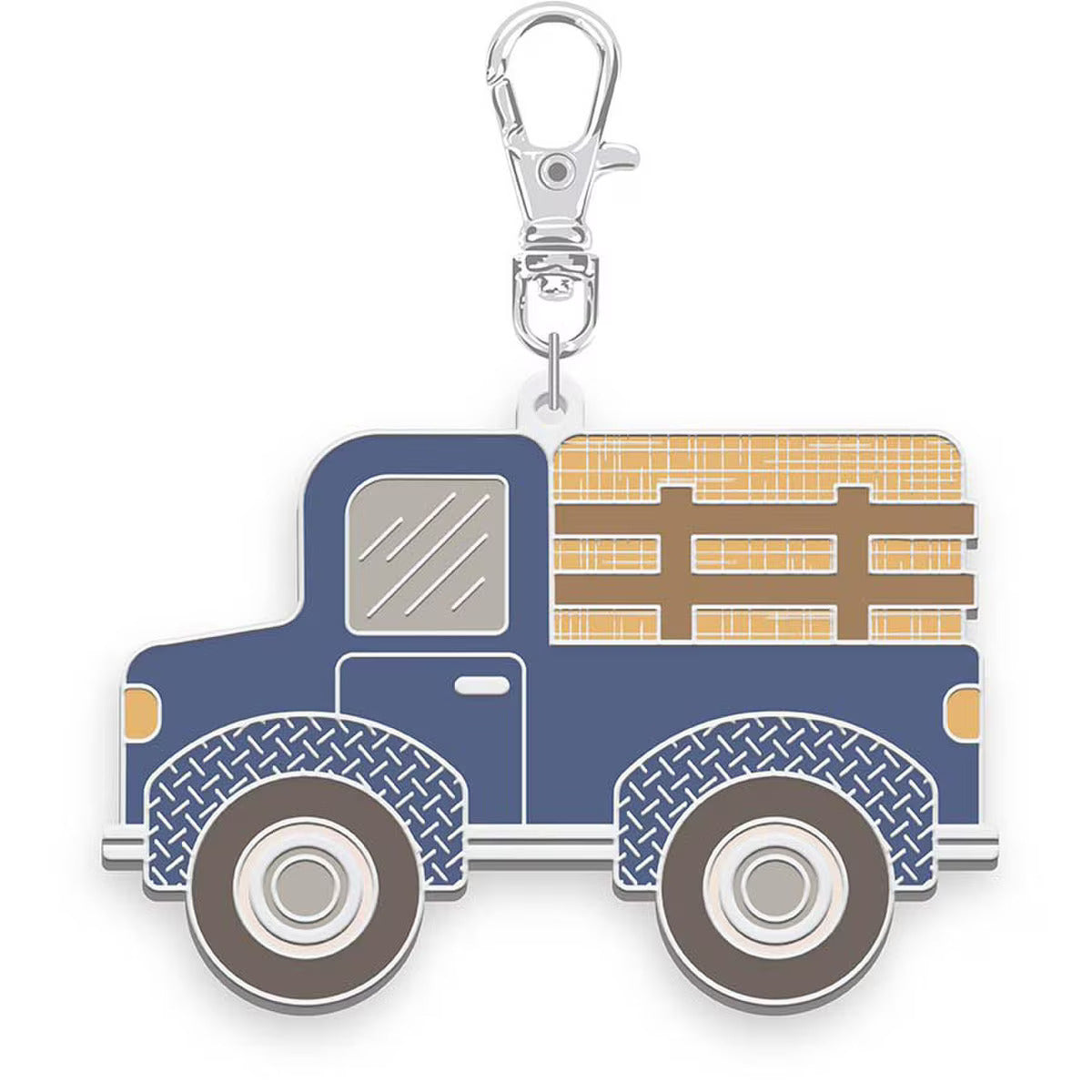 Keyring & Keychain Enamel Happy Charm, Haulin' Hay Truck by Lori Holt