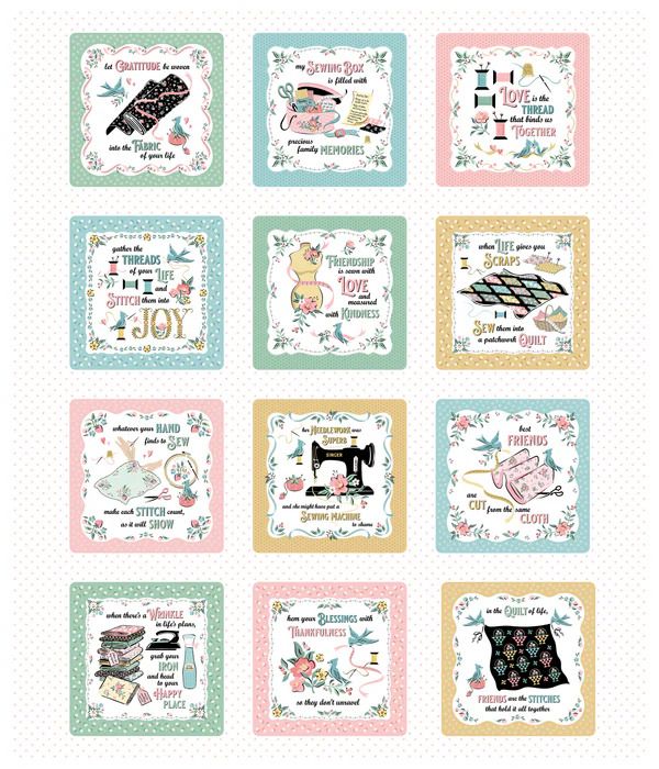 Fabric, Poppie Cotton Granny's Sewing Room - Granny's Project PANEL