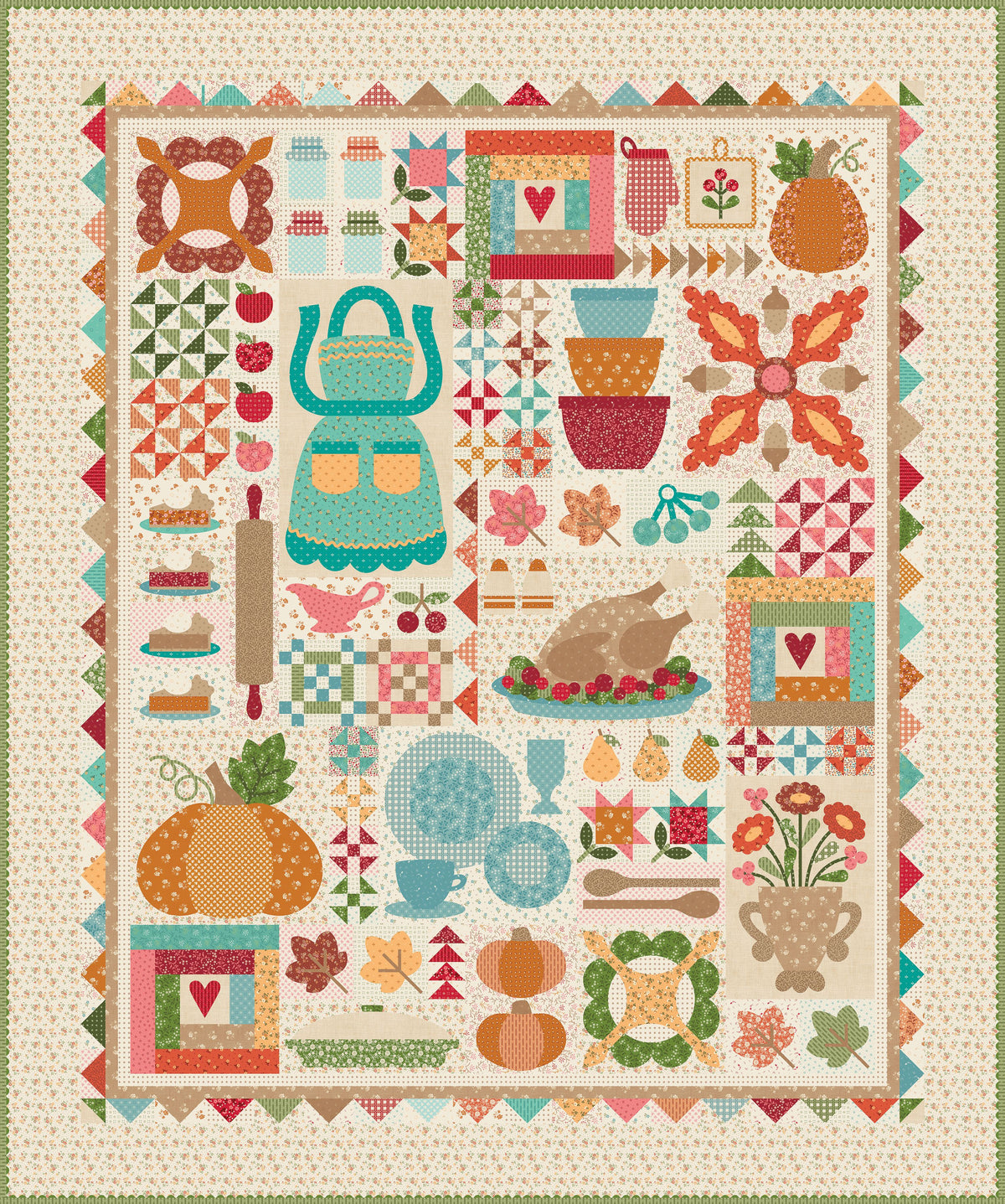 Sew Simple Shapes, Thanksgiving at Grandma's Quilt by Lori Holt of Bee in My Bonnet