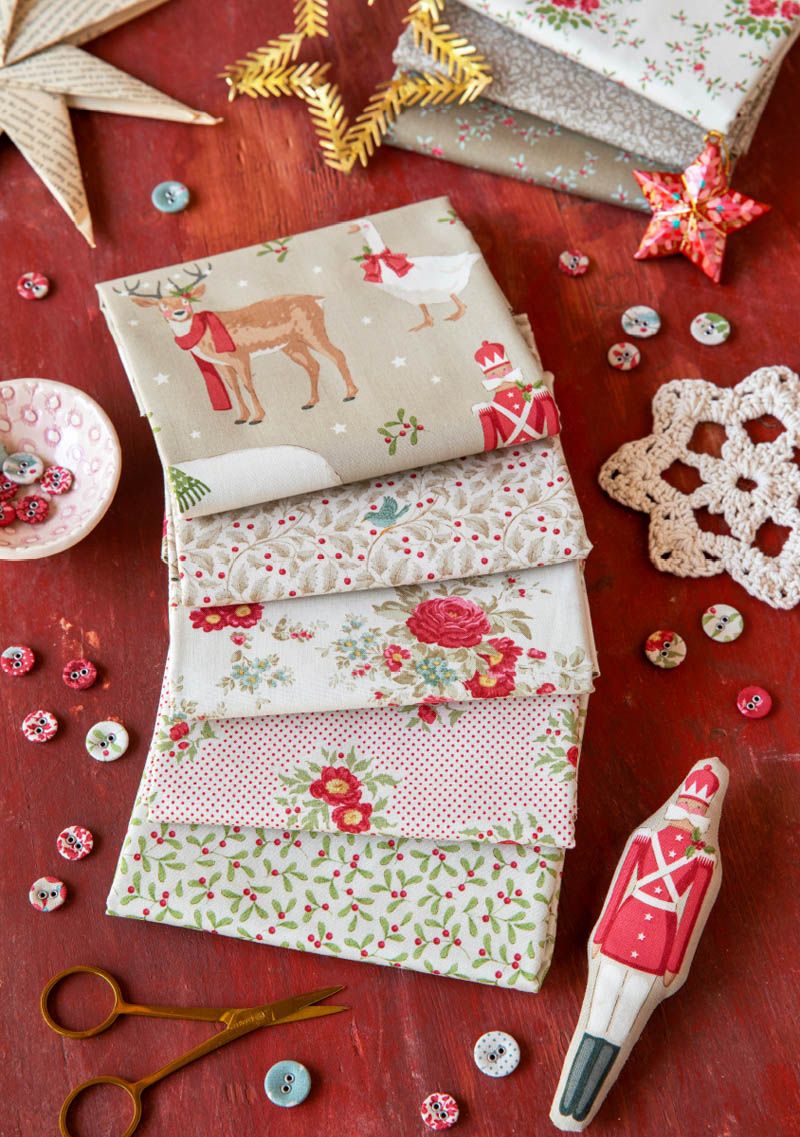 Fabric, Merry Little Christmas Collection CREAM by Tilda - FAT QUARTER BUNDLE
