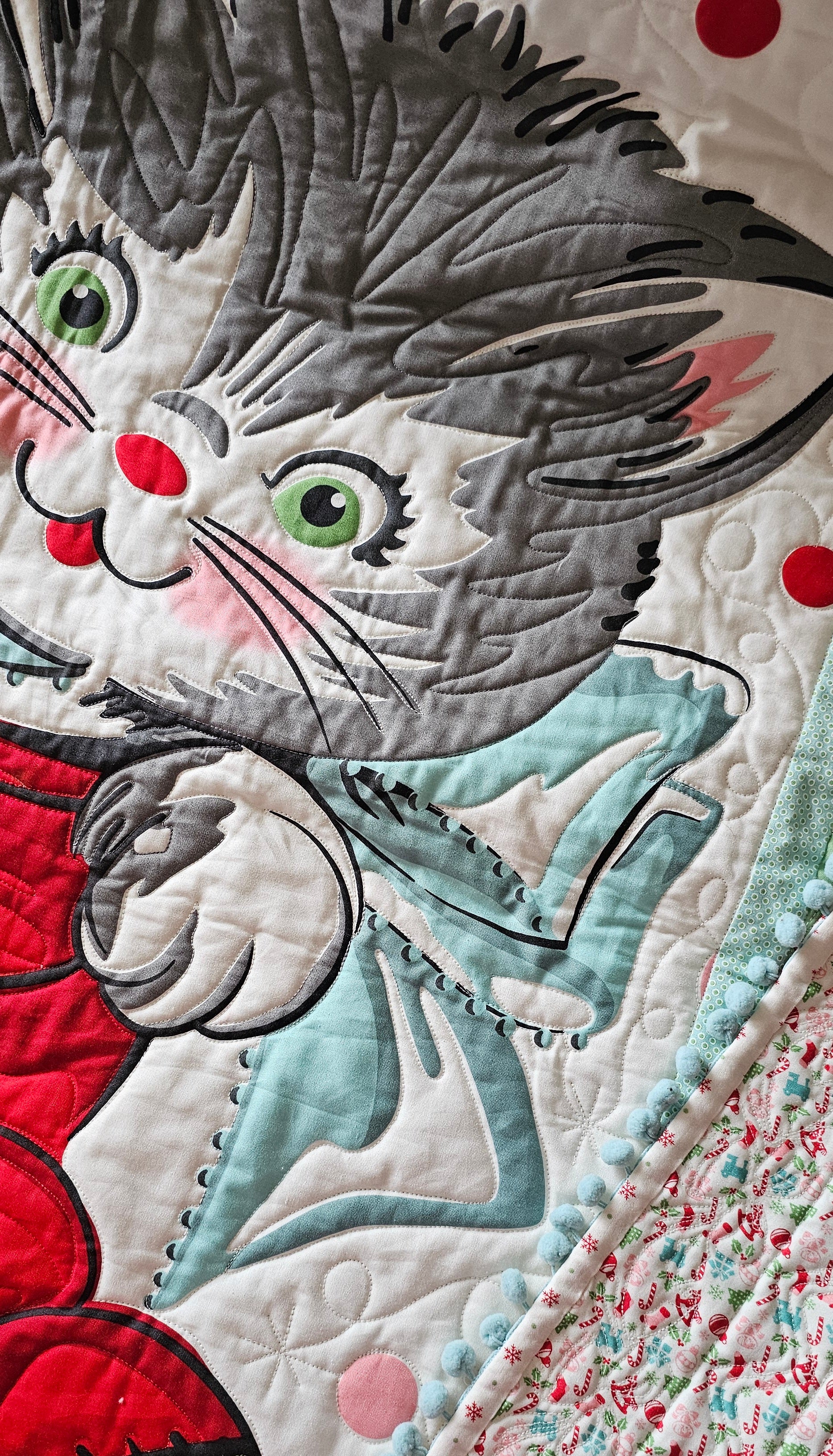 Quilt Kit, HENRIETTA Kitty Christmas Stocking