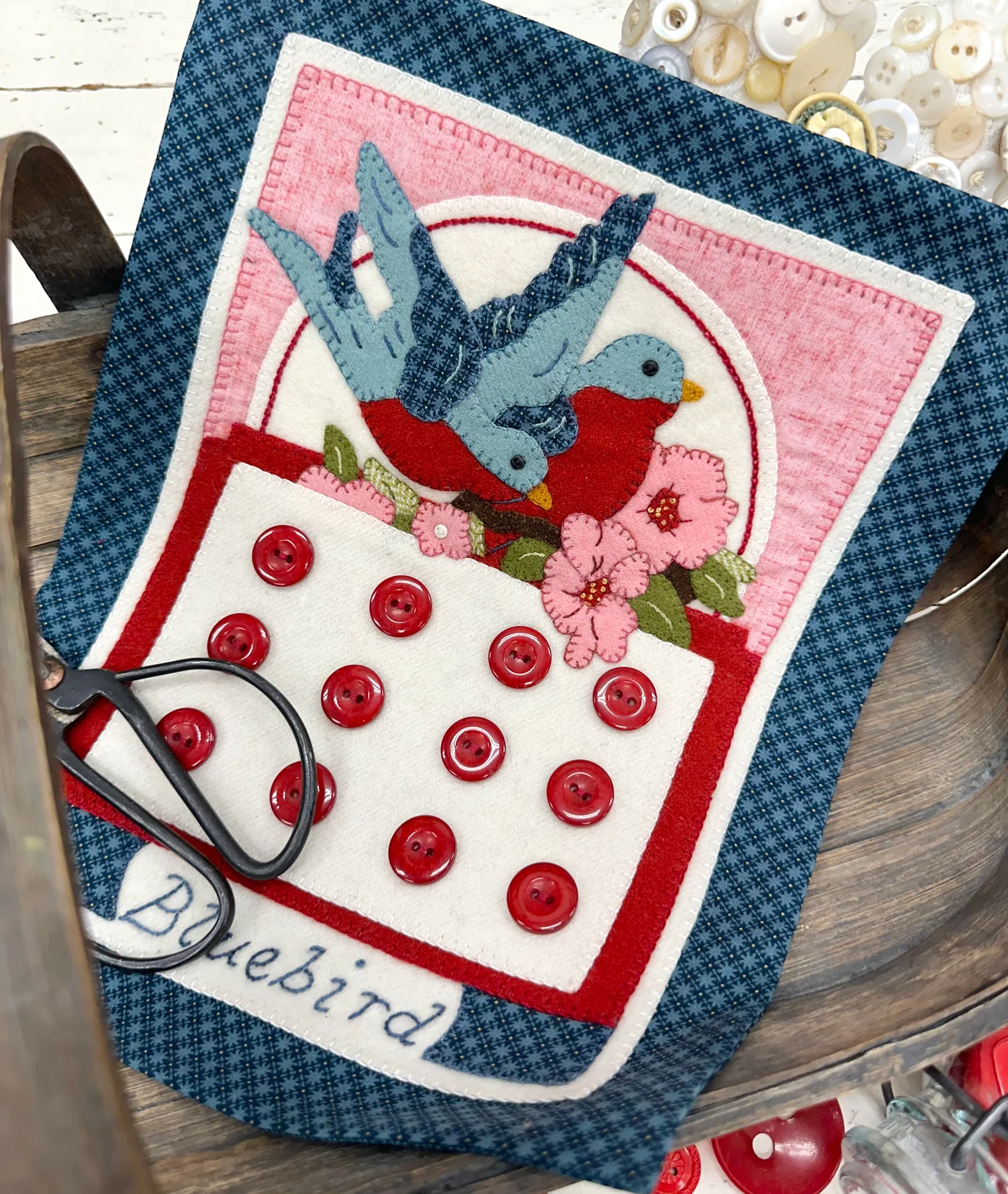 Kit, Wool - Blue Bird Button Card by Buttermilk Basin