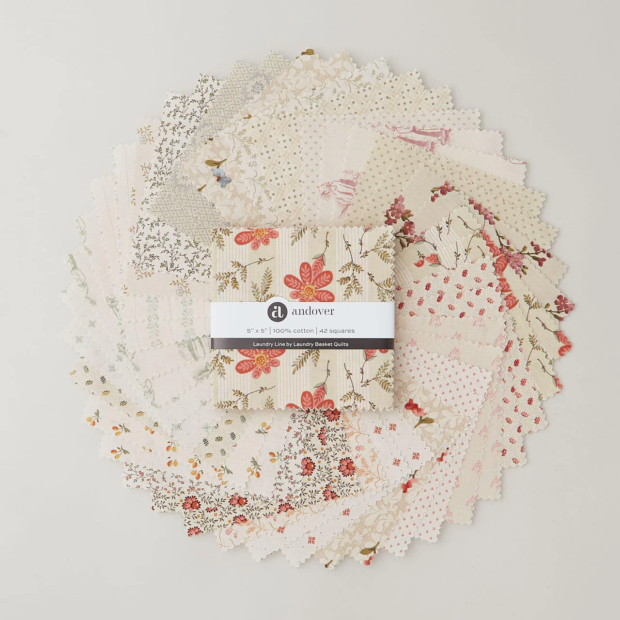 Fabric, Laundry Line by Laundry Basket Quilts - 5" Squares