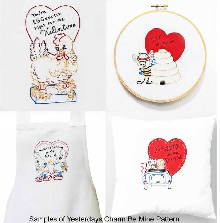 Embroidery Iron-On Transfers, Vintage-Styled "Be Mine" Valentine