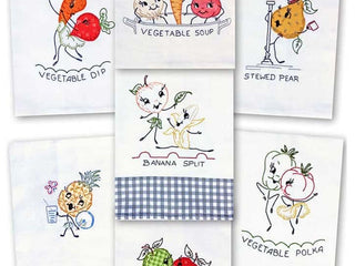 Load image into Gallery viewer, Embroidery Iron-On Transfers, Vintage-Styled Fruits &amp; Veggies