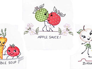 Load image into Gallery viewer, Embroidery Iron-On Transfers, Vintage-Styled Fruits &amp; Veggies