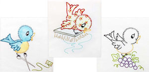 Embroidery Iron-On Transfers, Vintage-Styled Little Birdie