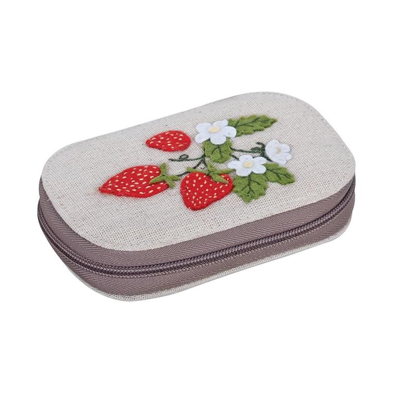 Sewing Kit Zipper Case - Strawberry Flower