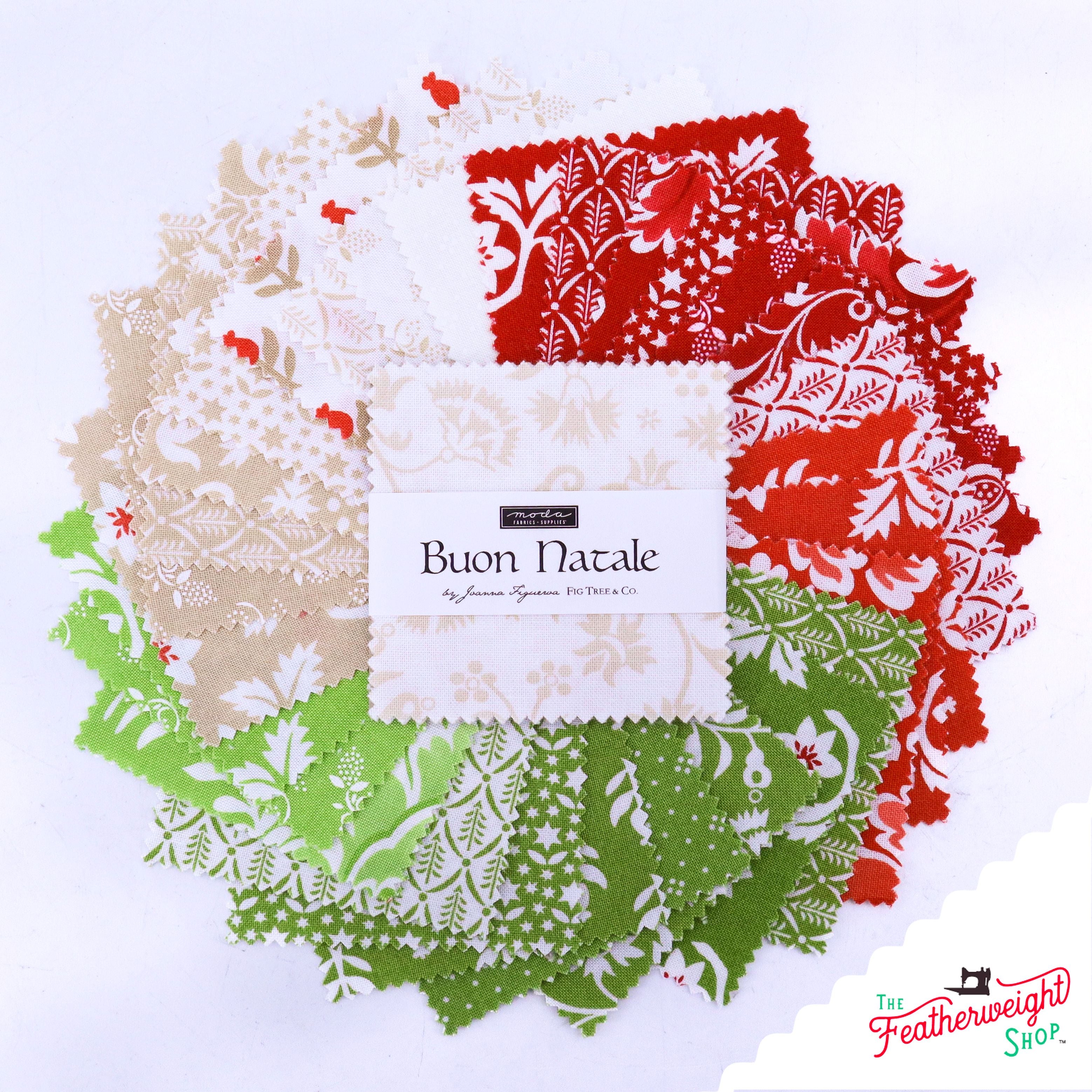 Fabric, Buon Natale by Fig Tree Co - 2 1/2" MINI Charm Pack