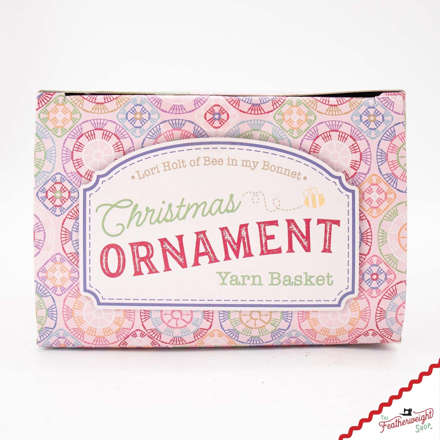 Christmas ORNAMENT, Yarn Basket - Hand Painted Blown Glass by Lori Holt