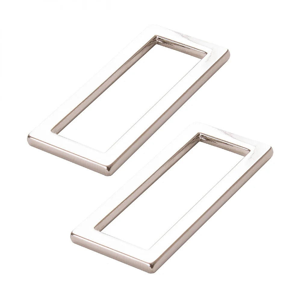 Hardware, Rectangle Ring - 1 ½" - Set of Two - NICKEL