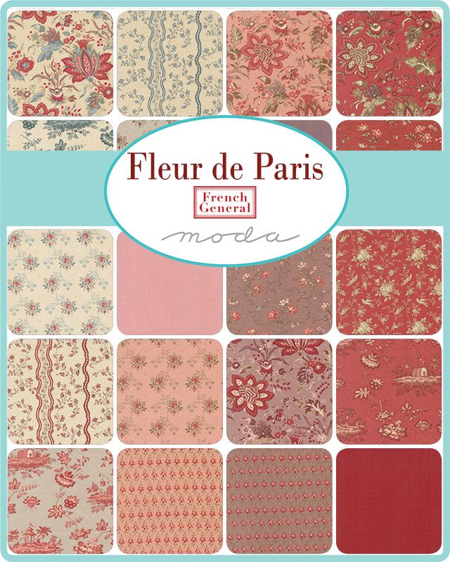 Fabric, Fleur de Paris by French General - 5" CHARM PACK
