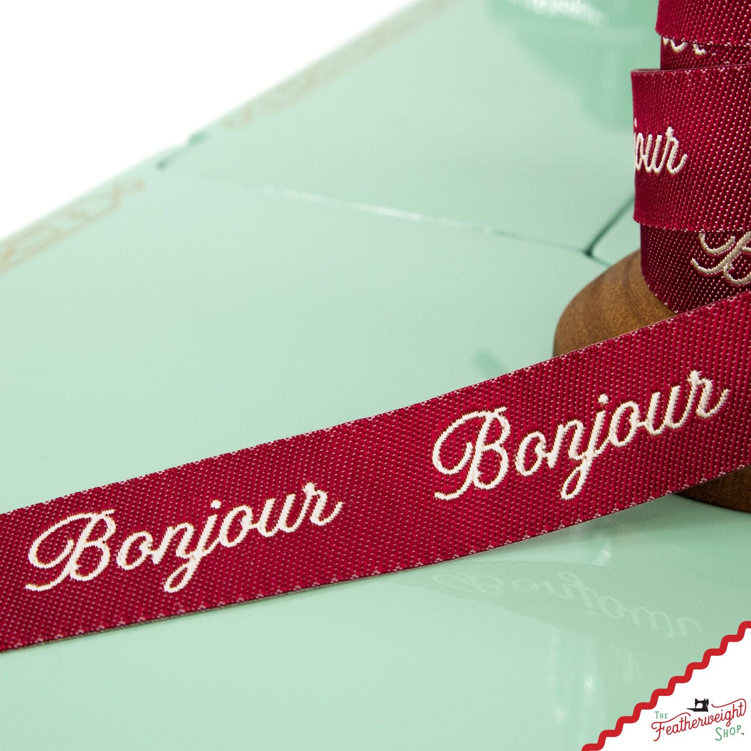 RIBBON, BONJOUR Pearl Red 5/8" (by the yard)