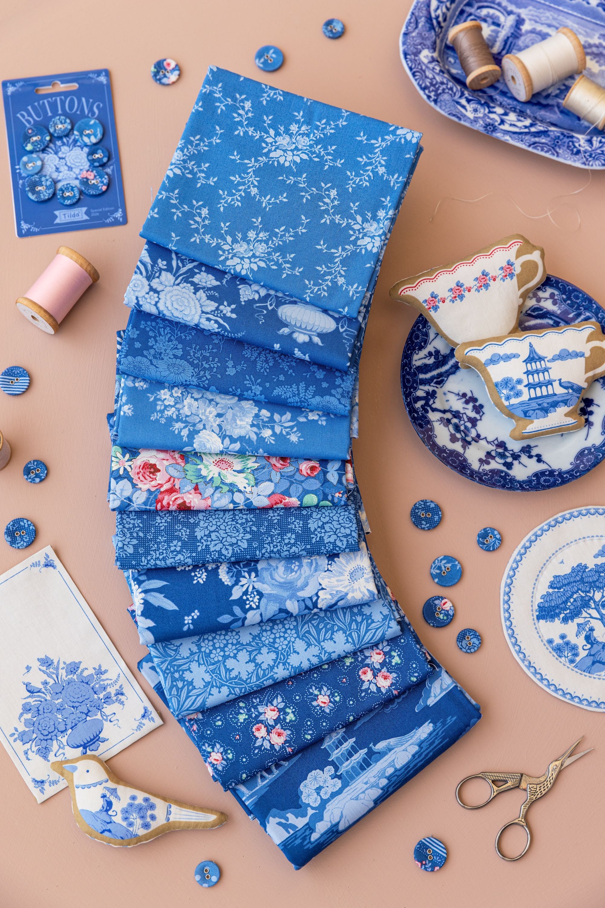 Fabric, Something Blue by Tilda - Fat EIGHTH Bundle - 20 Pieces