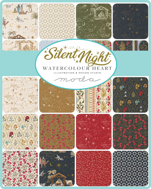 Fabric, Silent Night by Watercolour Heart - 5" CHARM PACK