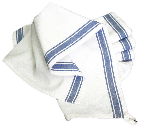 Tea Towel, Vintage Style - BLUE STRIPE (Pack of 3)