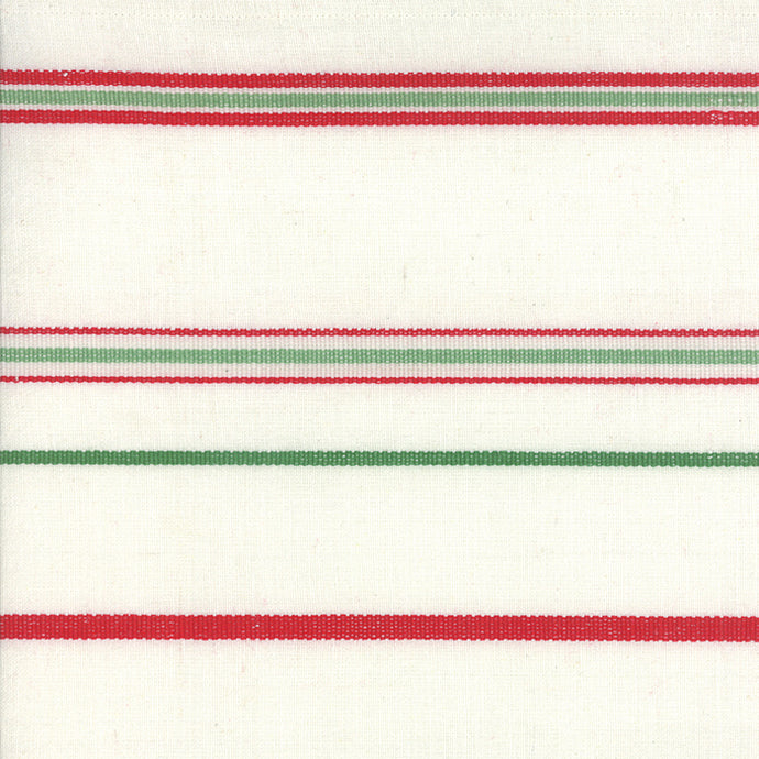 Fabric, 16-Inch Toweling by MODA - RED WHITE GREEN STRIPE (by the yard)