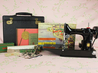 Load image into Gallery viewer, Singer Featherweight 221 Sewing Machine, CHICAGO BADGE 1934 AD721***