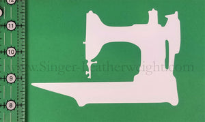 Window Sticker, Singer Featherweight 221, 222 Silhouette (LARGE) - WHITE