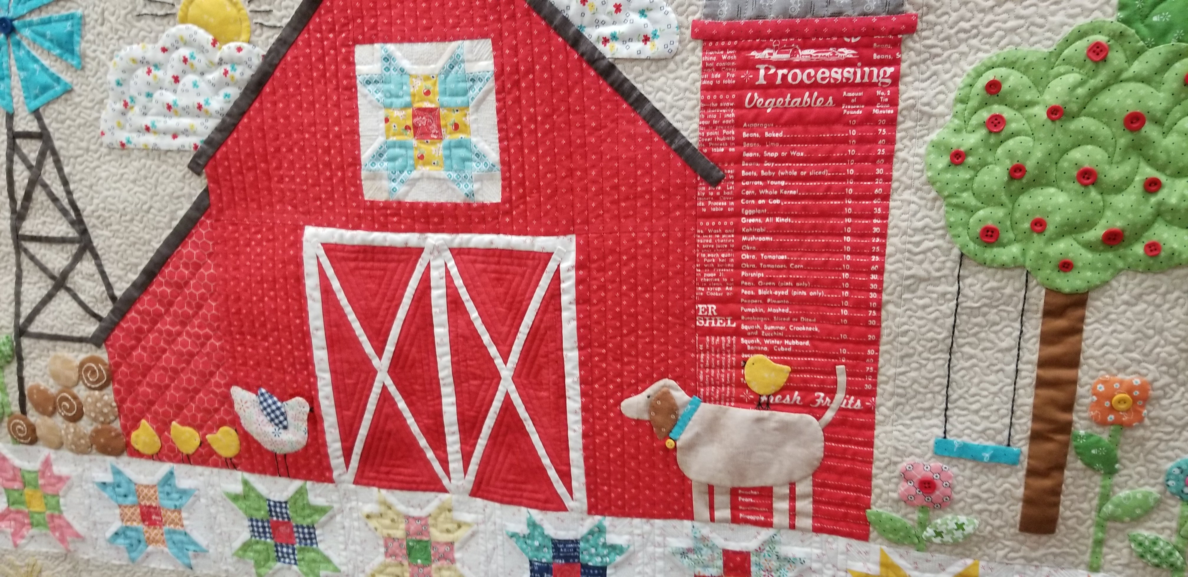 Quilt Kit, "FARM SWEET FARM" Fabric Collection + Applique Templates & Ric Rac - by Lori Holt for Riley Blake