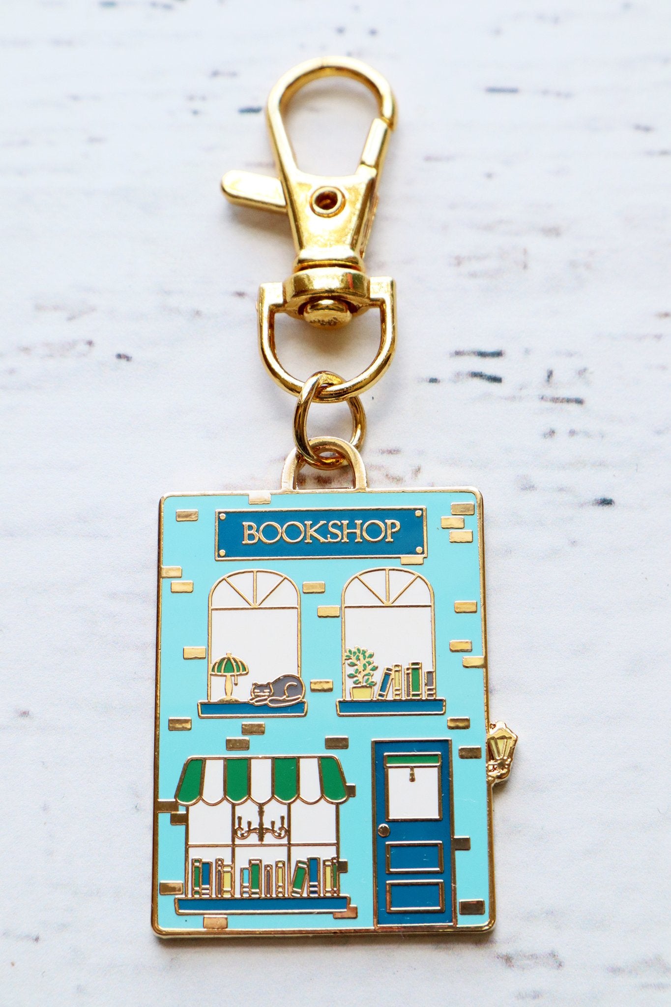 Keyring & Keychain Enamel Charm, BOOKSHOP by Flamingo Toes