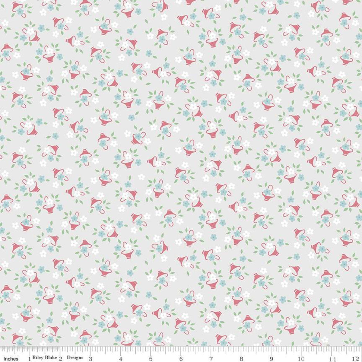 Fabric, Easter Parade by Lindsay Wilkes - BASKETS GRAY (by the yard)