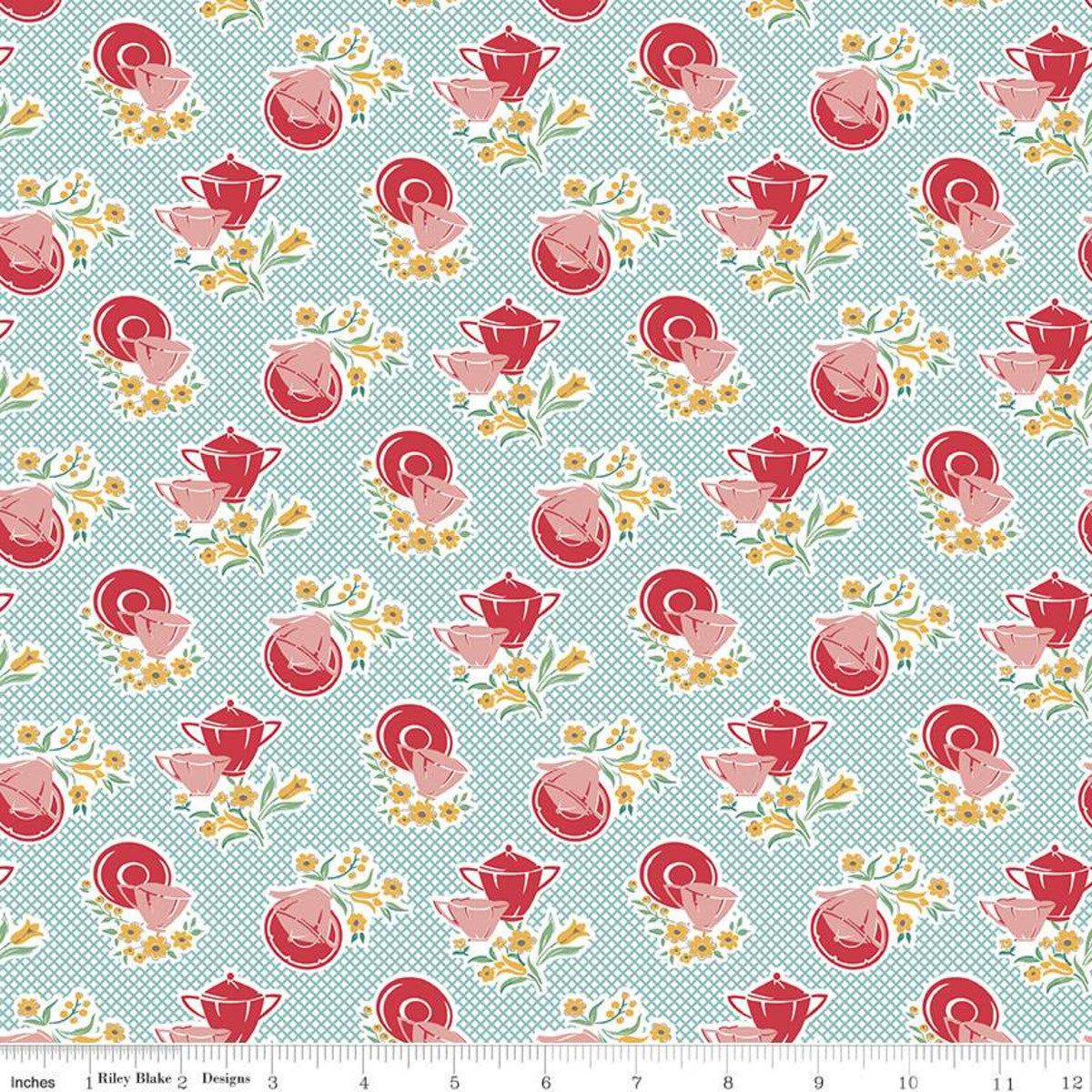 Fabric, Cook Book by Lori Holt DISHES COTTAGE (by the yard)