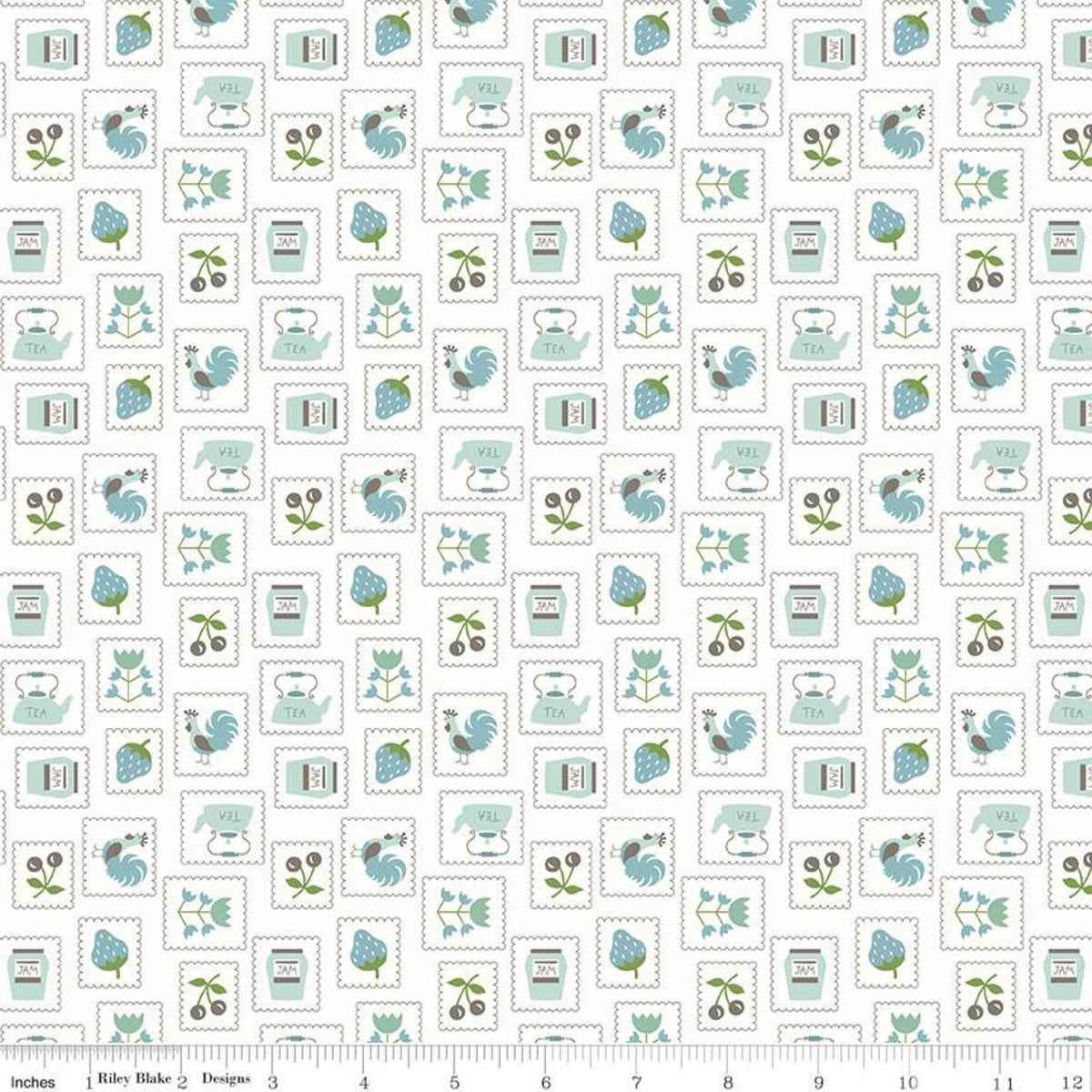 Fabric, Cook Book by Lori Holt STAMPS COTTAGE (by the yard)