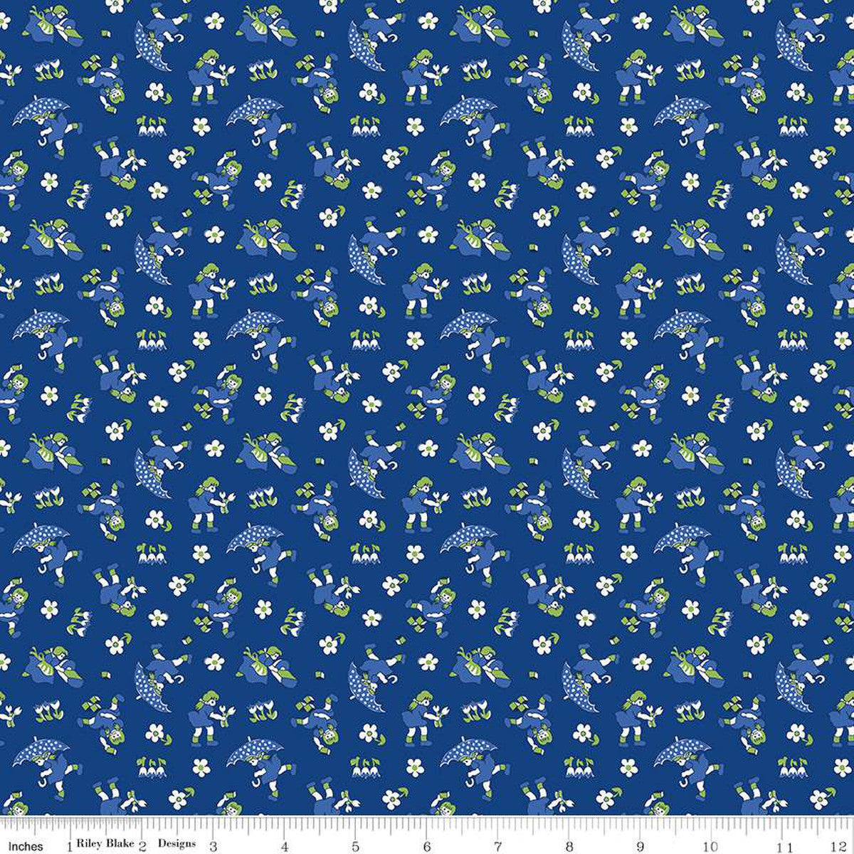 Fabric, Basin Feedsacks GIRLS NAVY by Stacy West (by the yard)