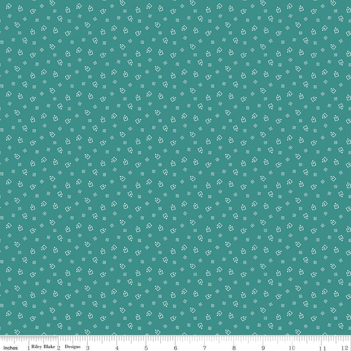 Fabric, Prairie by Lori Holt MERCANTILE TEAL (by the yard)