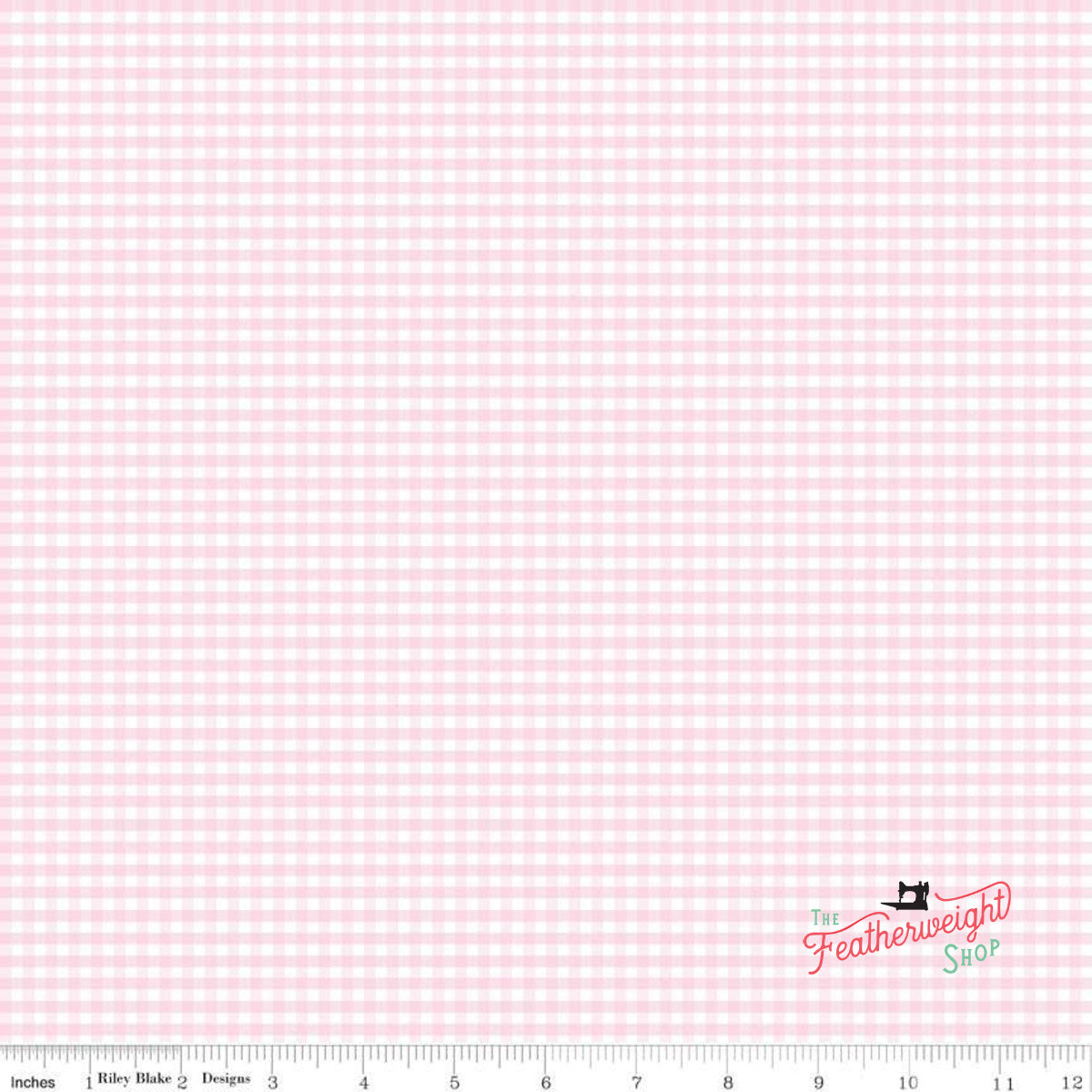 Fabric, 1/8" Small Gingham by Riley Blake Designs - CHECK BABY PINK (by the yard)