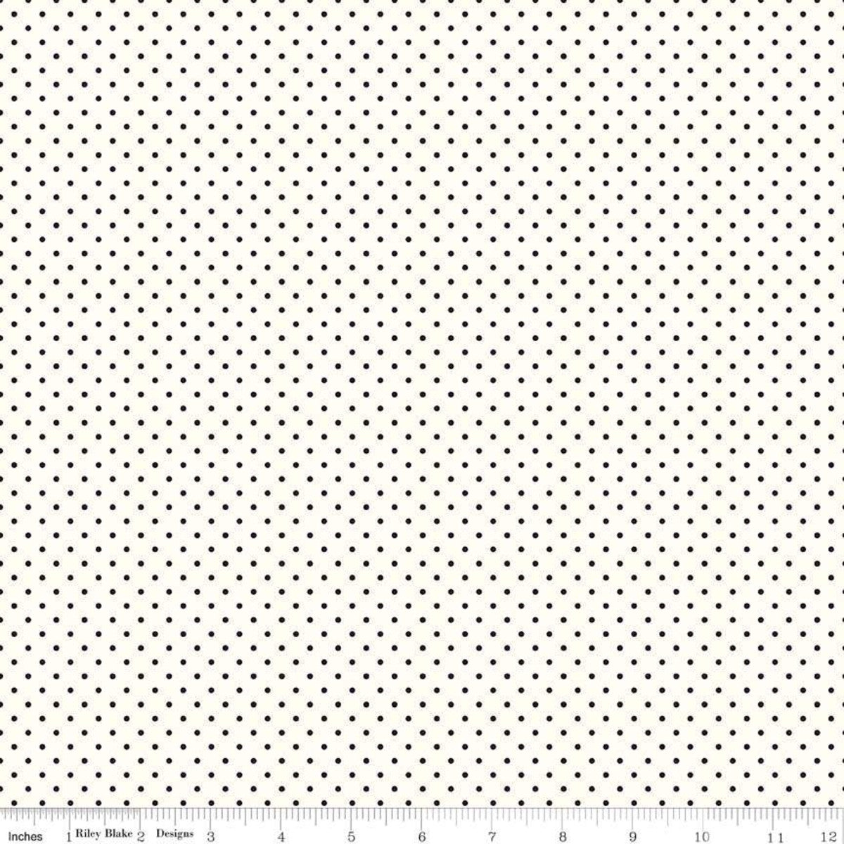 Fabric, Le Creme SWISS DOT BLACK BASIC by Riley Blake (by the yard)